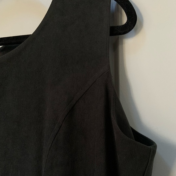 Vintage PS Career Green Velvety Sleeveless Dress Size 18 - Picture 3 of 5